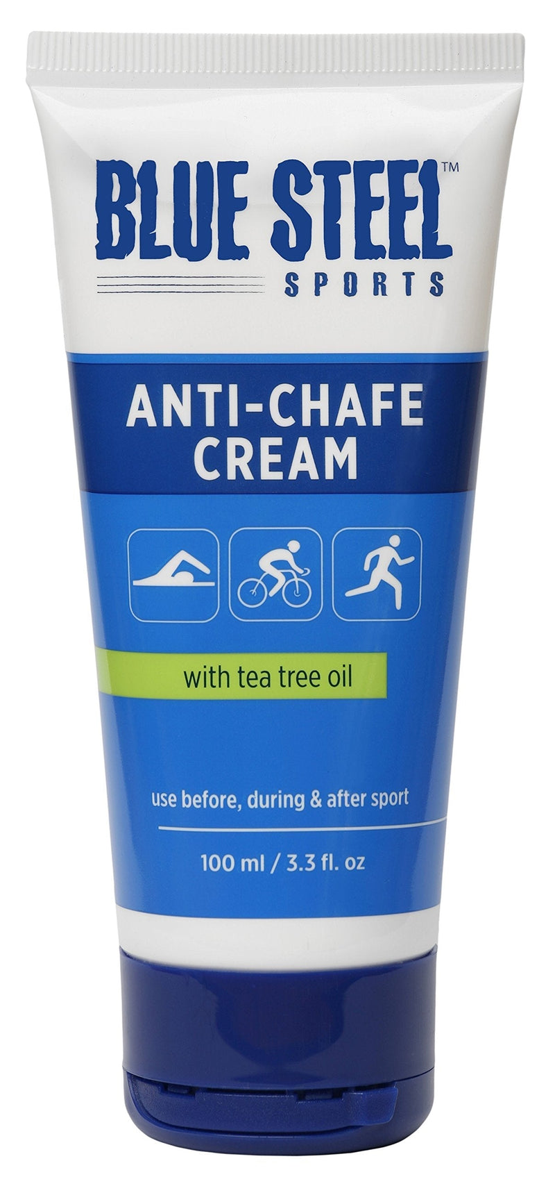 [Australia - AusPower] - Blue Steel Sports Anti-Chafe Cream with Natural Tea Tree Oil | Water and Sweat Resistant | Non Sticky and Non Greasy 