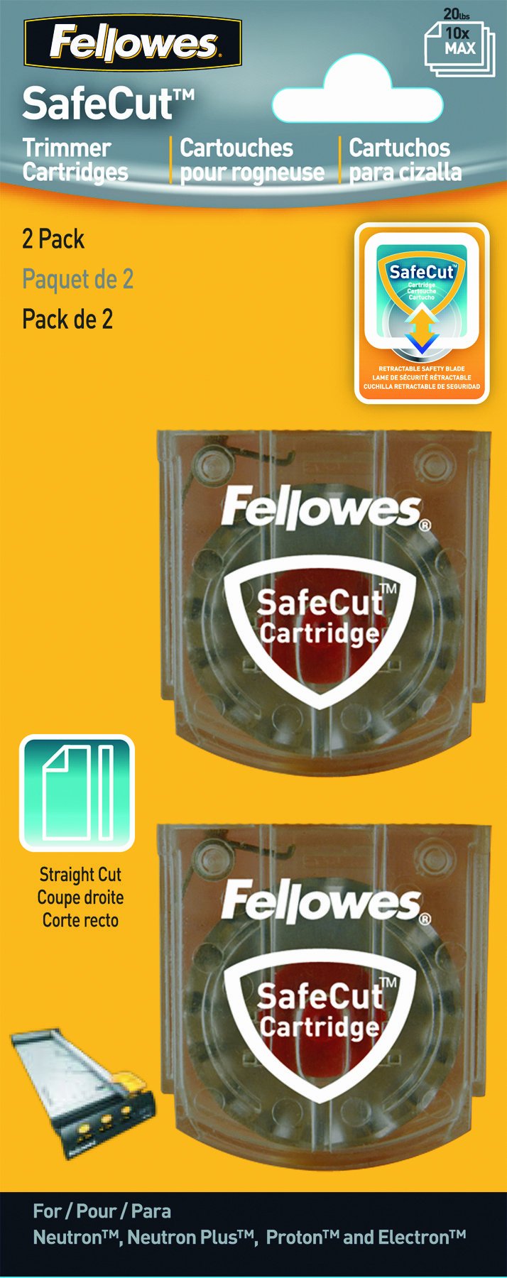 [Australia - AusPower] - Fellowes 4 SafeCut Rotary Trimmer Blades, Straight, 2 Pack (5411402) 