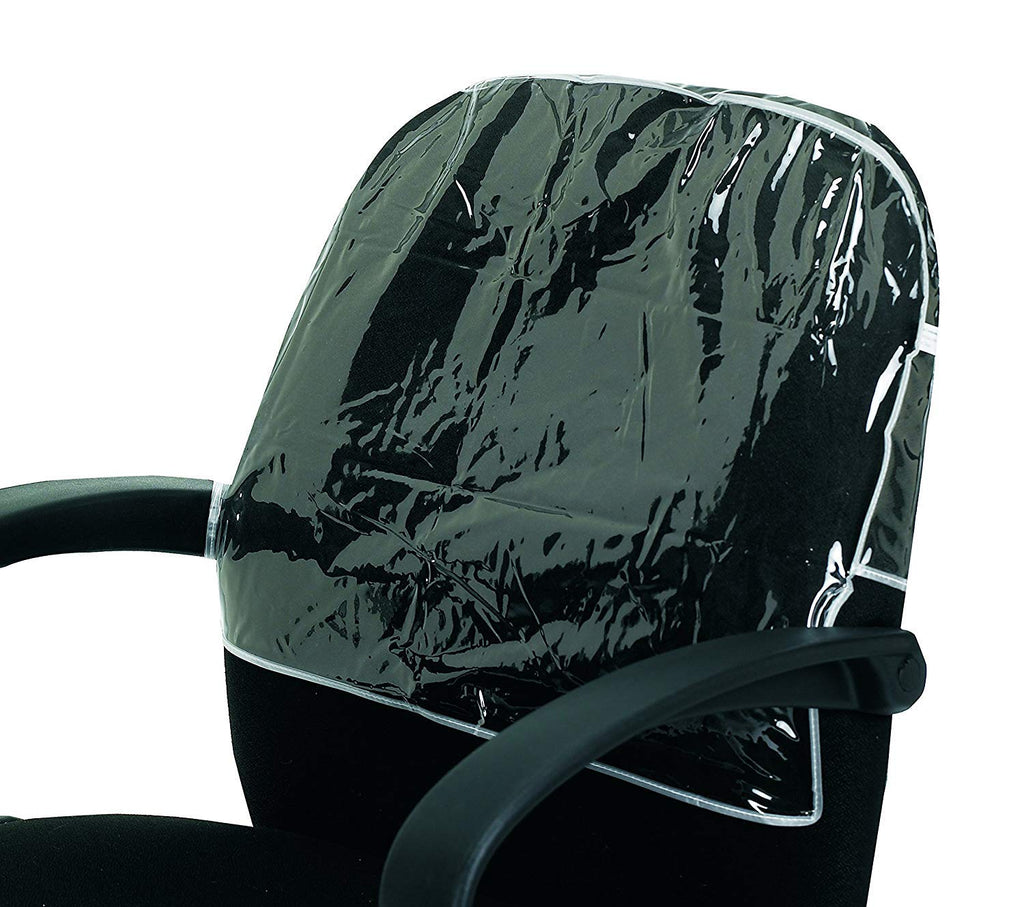 [Australia - AusPower] - Betty Dain Deluxe Chair Back Cover, Round, Prevents Damage to Spa / Salon Upholstery from Stains, Chemicals, Moisture, and Wear, Fits Most Salon Chairs, Clear, 21.5 x 16 x 3 1 Count (Pack of 1) 