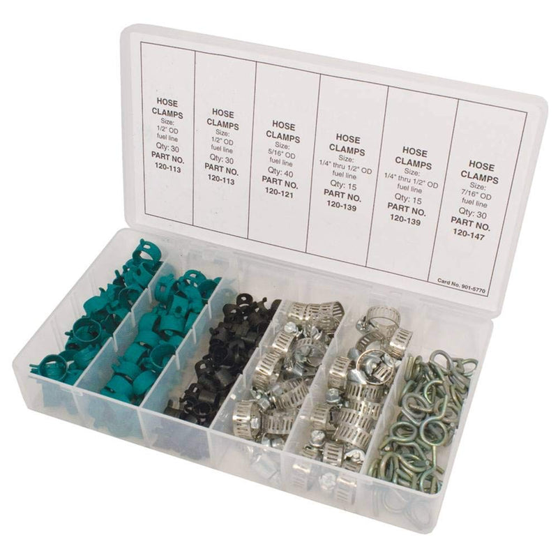 [Australia - AusPower] - Stens 415-170 Hose Clamp Assortment, 30 of 1/4"-1/2" OD, 30 of 7/16" OD, 40 of 5/16" OD, 60 of 1/2" OD,Gray 