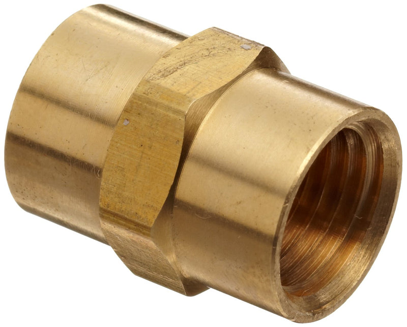 [Australia - AusPower] - Anderson Metals - 56103-04 Brass Pipe Fitting, Coupling, 1/4" x 1/4" Female Pipe 1/4" x 1/4" 