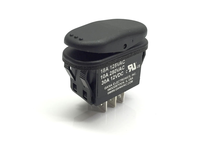 [Australia - AusPower] - GAMA Electronics Waterproof 30 Amp Double Pole 3 Position Momentary On-Off-Momentary On Rocker Switch DPDT 