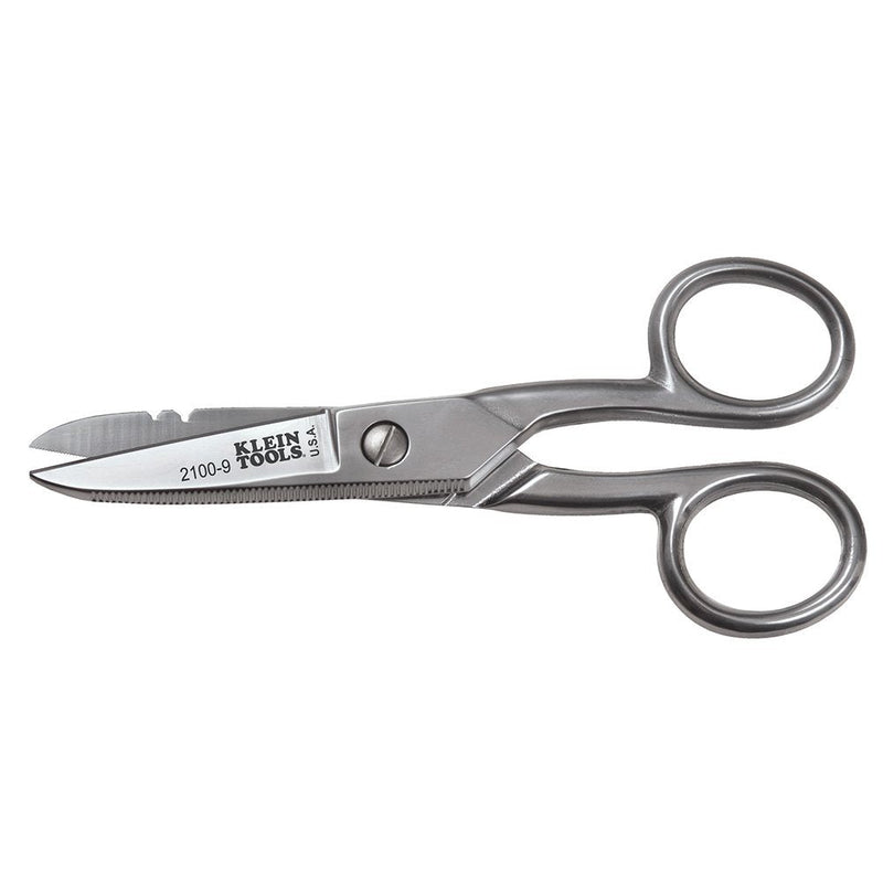 [Australia - AusPower] - Klein Tools 2100-9 Stainless Steel Electrician's Scissors with Stripping Notches, 5-1/4-Inch 