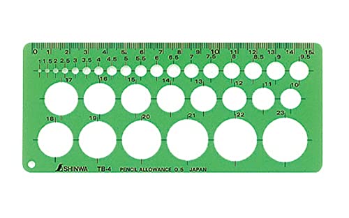 [Australia - AusPower] - SINWA Shinwa measurement template TB - 4 circle ruler (small) 66005 4960910660052 