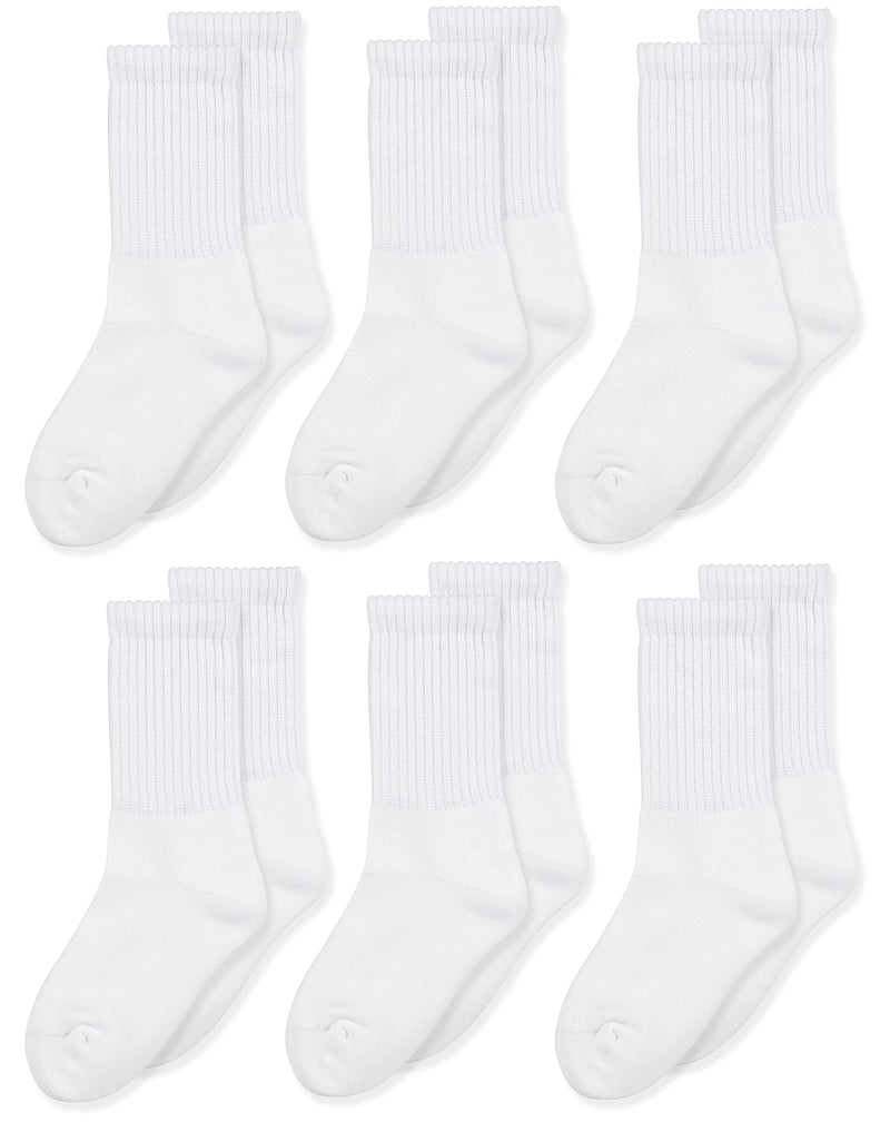 [Australia - AusPower] - Jefferies Socks Boys Seamless Toe Athletic Crew 6-pack Large White 