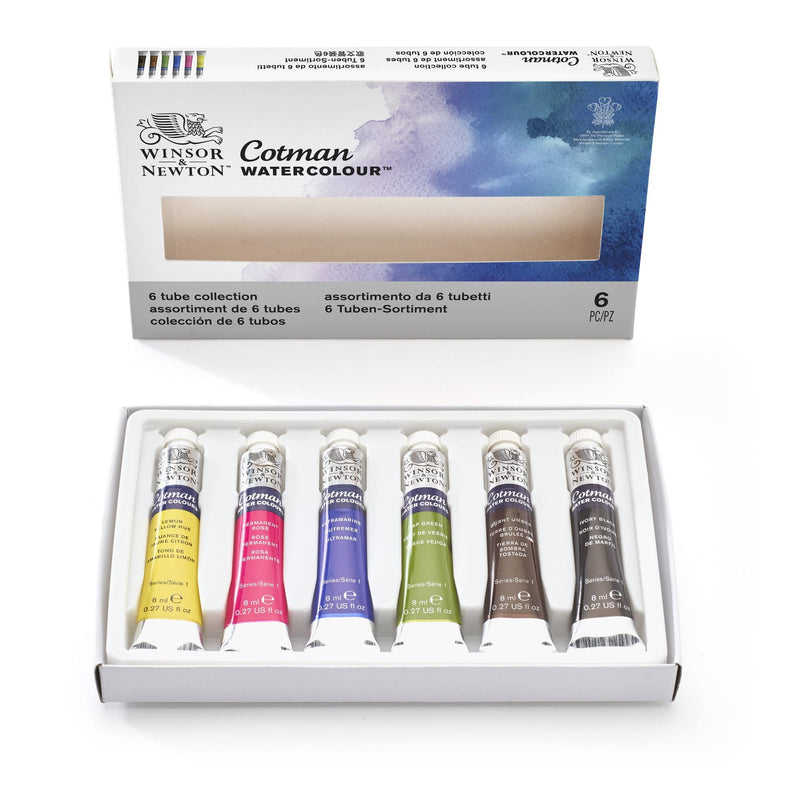 [Australia - AusPower] - Winsor & Newton Cotman Water Colour Paint, Set of 6, 8ml Tubes 0.27 Fl Oz (Pack of 8) 