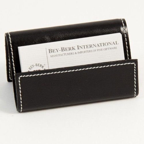 [Australia - AusPower] - Bey-Berk D1314 Black Leather Business Card Holder 