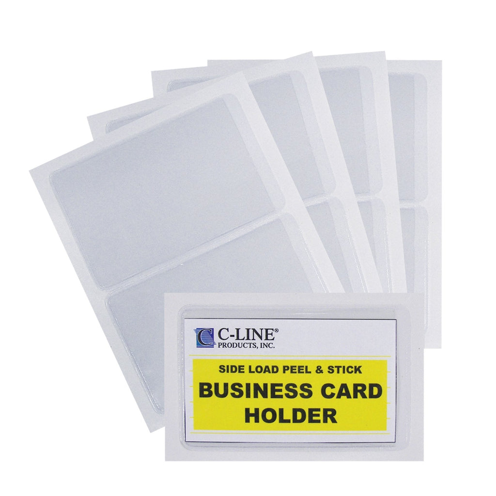 [Australia - AusPower] - C-Line Self-Adhesive Business Card Holders, Side Loading, 2" x 3-1/2", Clear, 5 Packs of 10 Holders, 50 Total (70238-5) Pack of 50 