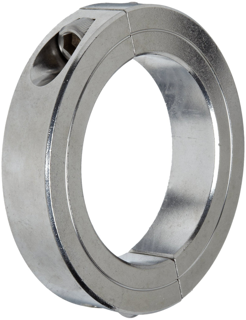 [Australia - AusPower] - Climax Metal 2C-150-S T303 Stainless Steel Two-Piece Clamping Collar, 1-1/2" Bore Size, 2-3/8" OD, With 1/4-28 x 3/4 Set Screw 