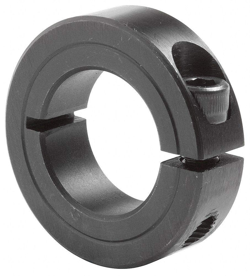 [Australia - AusPower] - Climax Metal 1C-087 Steel One-Piece Clamping Collar, Black Oxide Plating, 7/8" Bore Size, 1-5/8" OD, With 1/4-28 x 5/8 Set Screw 