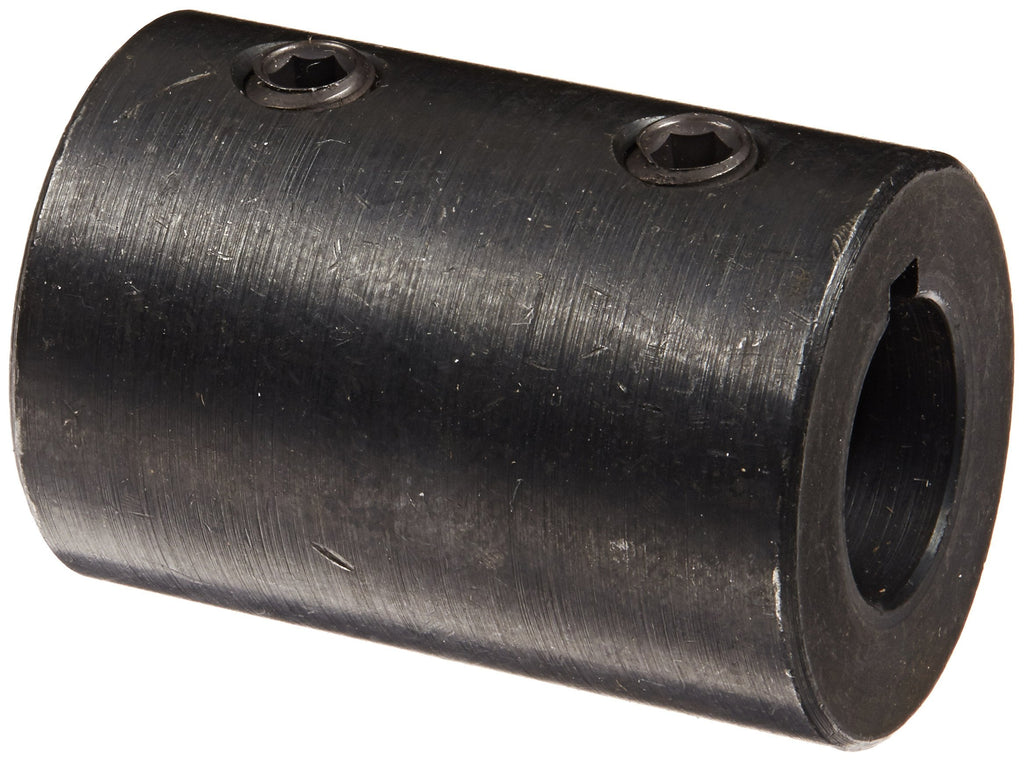 [Australia - AusPower] - Climax Part RC-050-KW Mild Steel, Black Oxide Plating Rigid Coupling, 1/2 inch bore, 1 inch OD, 1 1/2 inch Length, 1/4-20 x 1/4 Set Screw 