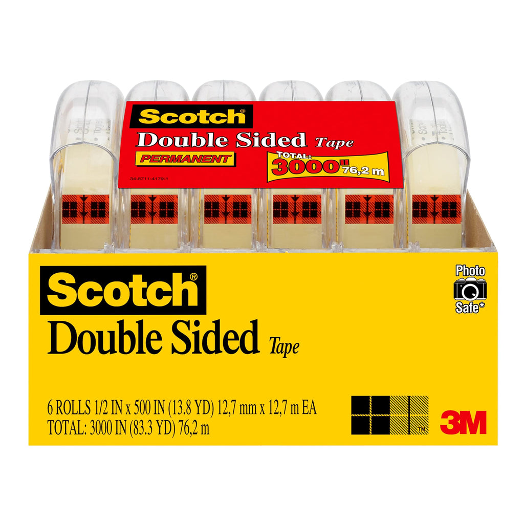 [Australia - AusPower] - Scotch Double Sided Tape, 1/2 in x 500 in, 6 Dispensered Rolls (6137H-2PC-MP), Original version 