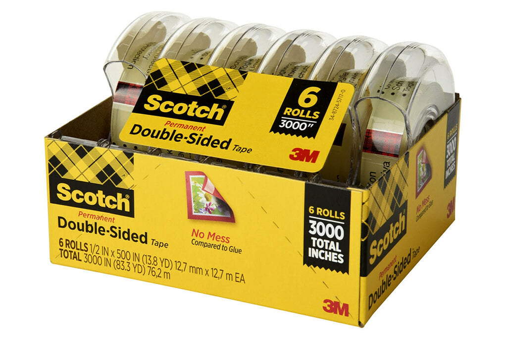 [Australia - AusPower] - Scotch Double Sided Tape, 1/2 in x 500 in, 6 Dispensered Rolls (6137H-2PC-MP) 