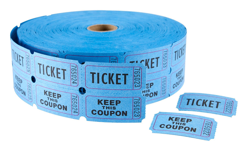 [Australia - AusPower] - MACO Double Roll - Ticket/Keep This Coupon - Tickets, 1 x 2 Inches, Blue, 2000 Per Roll (18-621) 