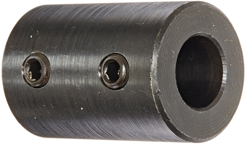 [Australia - AusPower] - Climax Metals Part RC-050 Mild Steel, Black Oxide Plating Rigid Coupling, 1/2 inch bore, 1 inch OD, 1 1/2 inch Length, 1/4-20 x 1/4 Set Screw 