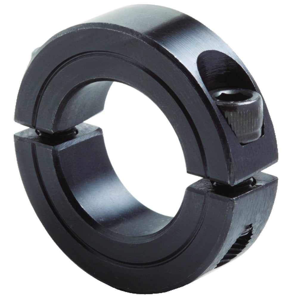 [Australia - AusPower] - Climax Metal 2C-106 Steel Two-Piece Clamping Collar, Black Oxide Plating, 1-1/16" Bore Size, 1-7/8" OD, With 1/4-28 x 5/8 Set Screw 