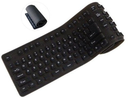 [Australia - AusPower] - ProHT Foldable USB Wired Keyboard (70140), 109 Keys Silicone Soft Waterproof Keyboard for PC Notebook Laptop, Black 