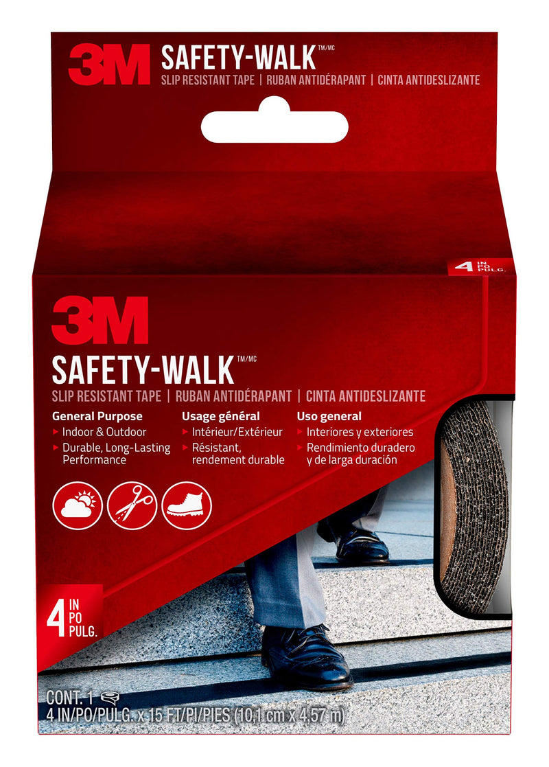 [Australia - AusPower] - 3M Safety-Walk Slip Resistant Tape, Slip-Resitant Tape, Black, 4" x 15' 4-Inch Roll 