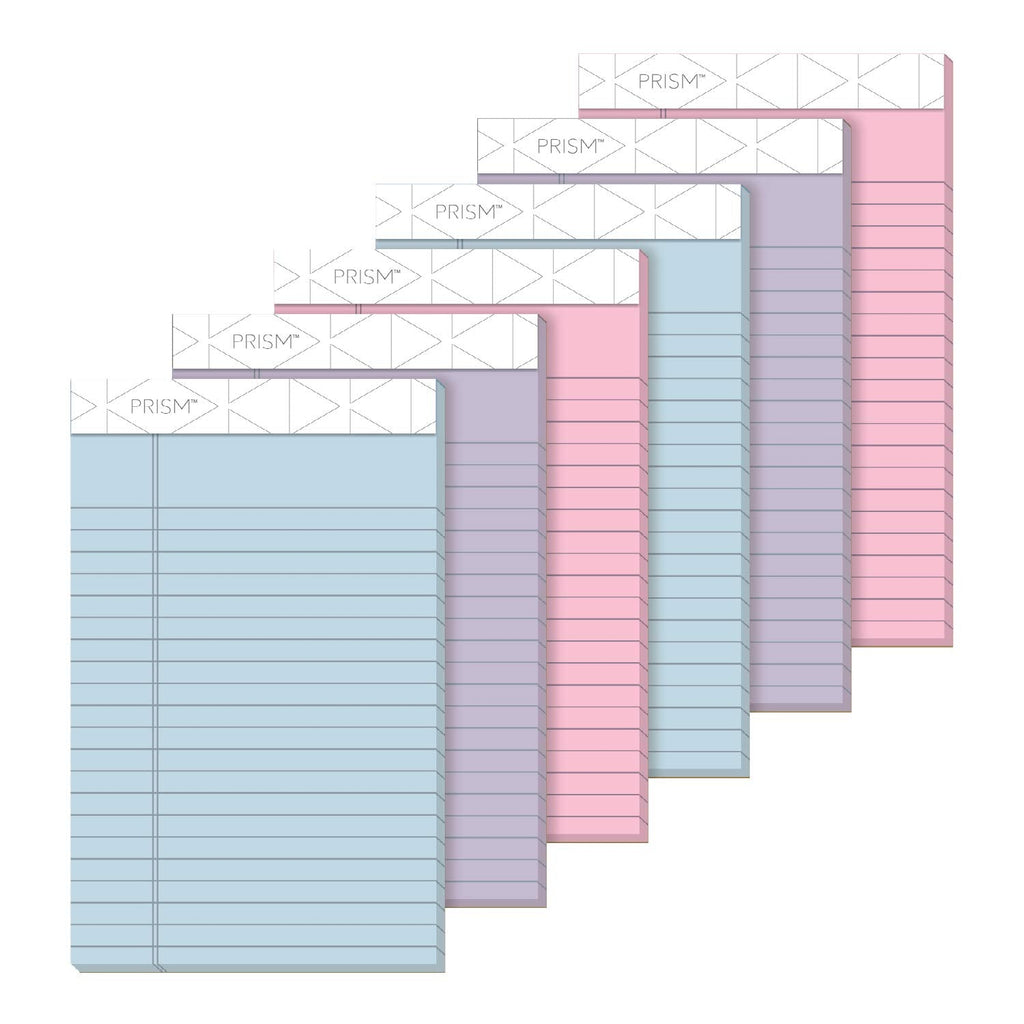 [Australia - AusPower] - TOPS Prism+ Writing Pads, 5x 8, Perforated, Jr. Legal Ruled, Narrow 1/4 Spacing, Assorted Colors, 2 Each: Pink, Orchid, Blue, 50 Sheets, 6 Pack (63016) 