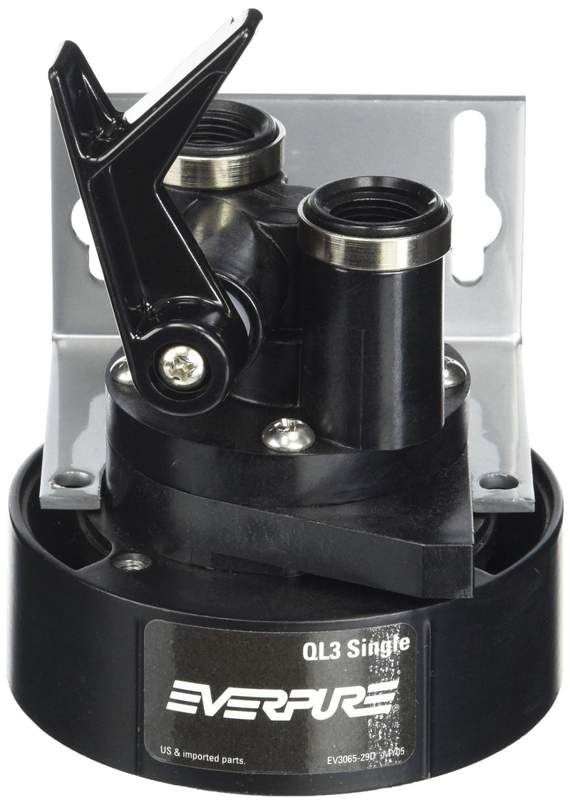 [Australia - AusPower] - Everpure EV9259-14 QL3 Single Filter Head with Bracket, Shut-off valve, and 3/8 inch NPT threads 