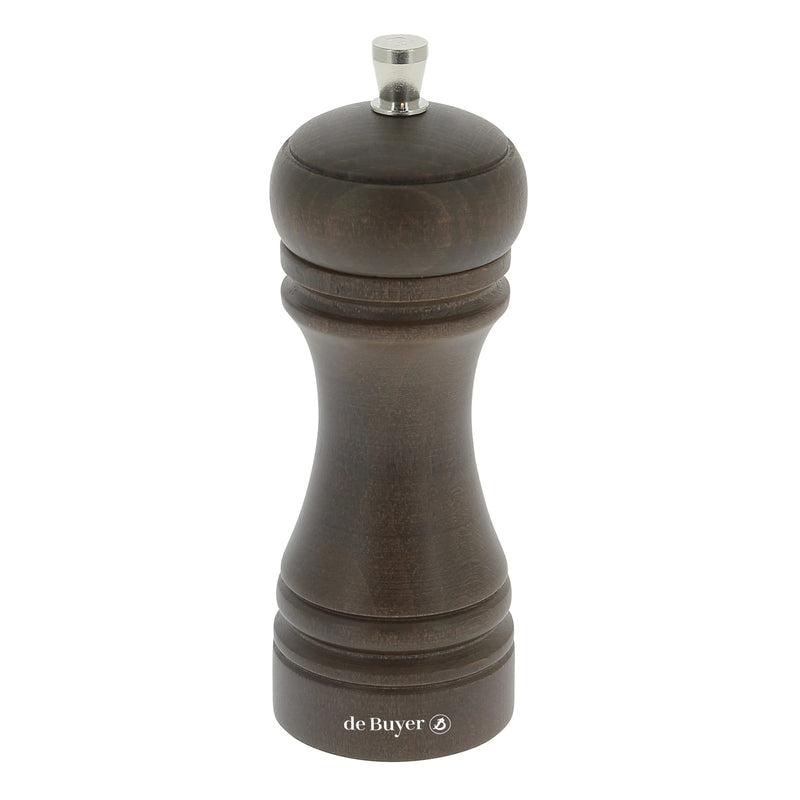 [Australia - AusPower] - de Buyer Java Pepper Mill - Dark Beechwood - French Stainless Steel Mechanism - Black Pepper or Spice Grinder - Adjustable Grind - 2.25" x 5.5" 