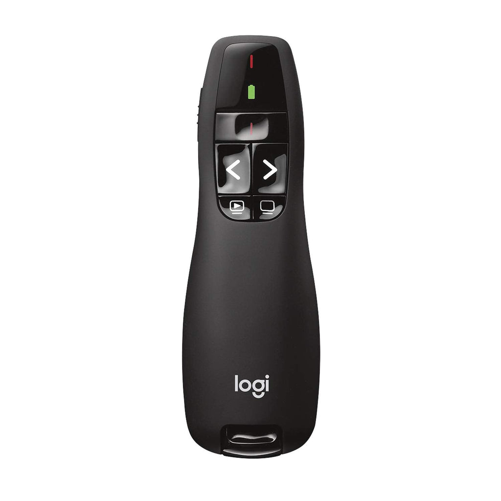[Australia - AusPower] - Logitech Wireless Presenter R400, Wireless Presentation Remote Clicker with Laser Pointer Red Laser 5 buttons 