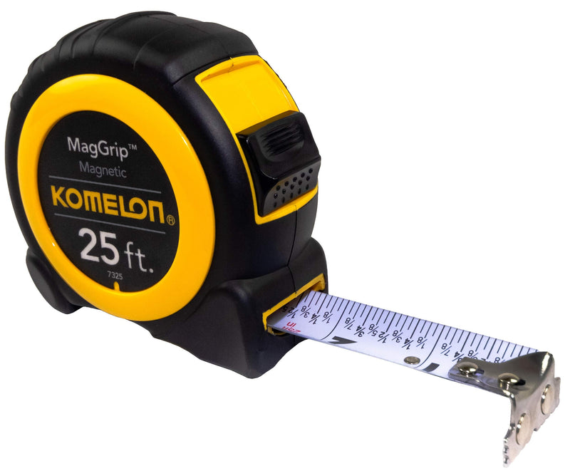 [Australia - AusPower] - Komelon 7325; 25' x 1" Magnetic MagGrip Tape Measure, Yellow/Black 