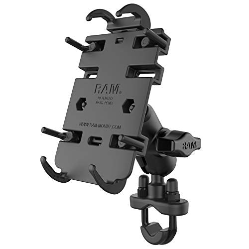 [Australia - AusPower] - RAM Mounts Quick-Grip Phone Mount with Handlebar U-Bolt Base RAM-B-149Z-A-PD3U with Short Arm for Motorcycle, ATV/UTV, Bike Small Phones 