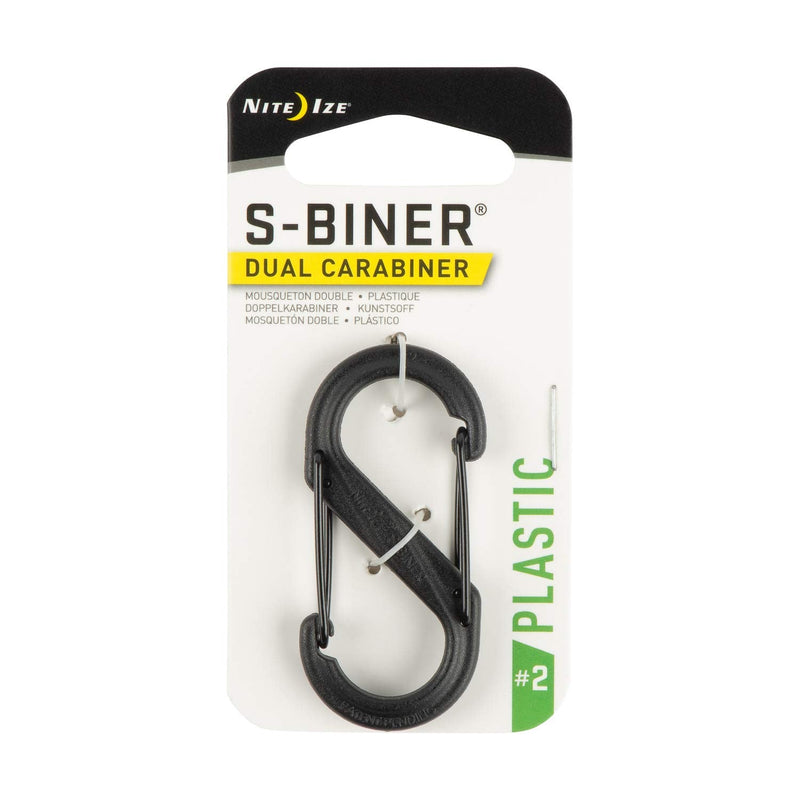 [Australia - AusPower] - Nite Ize S-Biner Size-2 Dual Carabiner, Strong, Glass-Filled Nylon Plastic, Black - SBP2-03-01BG #2 