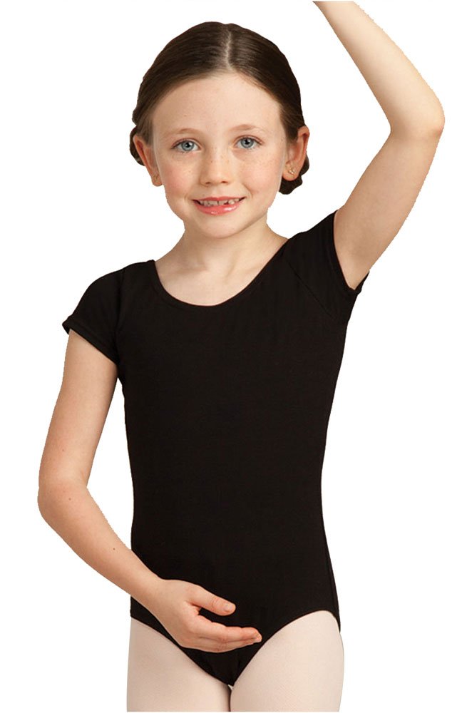 [Australia - AusPower] - Capezio Big Girls' Classic Short Sleeve Leotard 1 Black Toddler (2T-4T) 