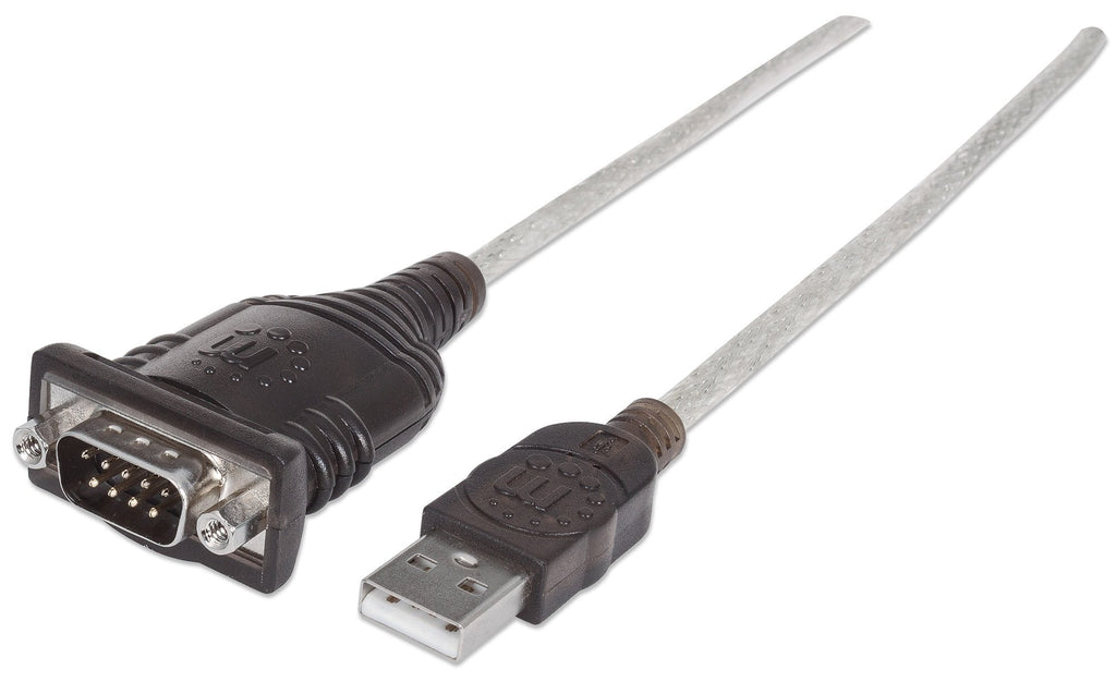 [Australia - AusPower] - Manhattan USB to RS232 Serial Adapter Converter – Long 18 Inch Cable Cord, 24 AWG - Connects Serial Device to a USB Port, FTDI Chipset, Compatible with Window, Linux, Mac – 3 Year Mfg Warranty–205153 Prolific PL-2303RA 0.45 m 