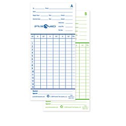 [Australia - AusPower] - Pyramid Time Systems 42415 Genuine and Authentic Time Cards for 2500, 2600 & 2650 Auto Aligning Time Clocks, 100/Pk, Teal/Orange 100 pk 
