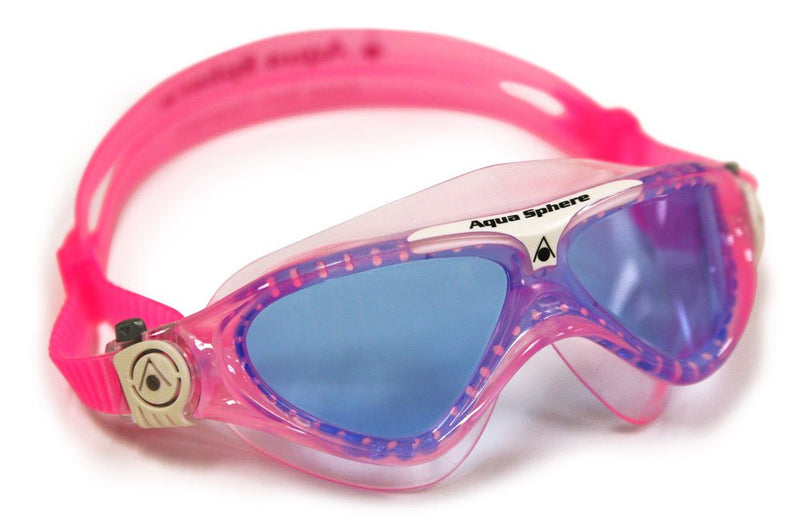 [Australia - AusPower] - Aqua Sphere Vista Junior Swim Goggle, Made In Italy Blue Lens / Pink 