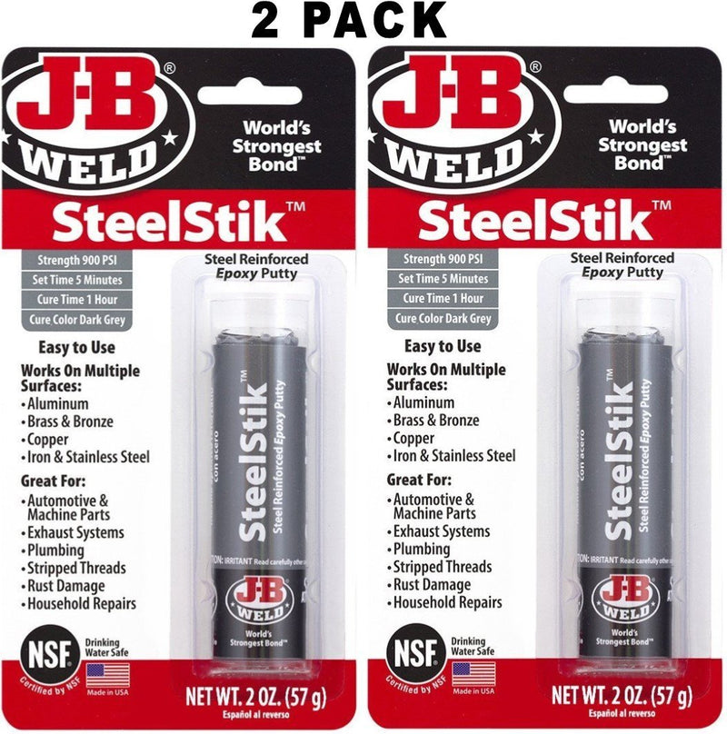 [Australia - AusPower] - J-B Weld 8267-S SteelStik Steel Reinforced Epoxy Putty Stick - 2 oz (Pack of 2) 