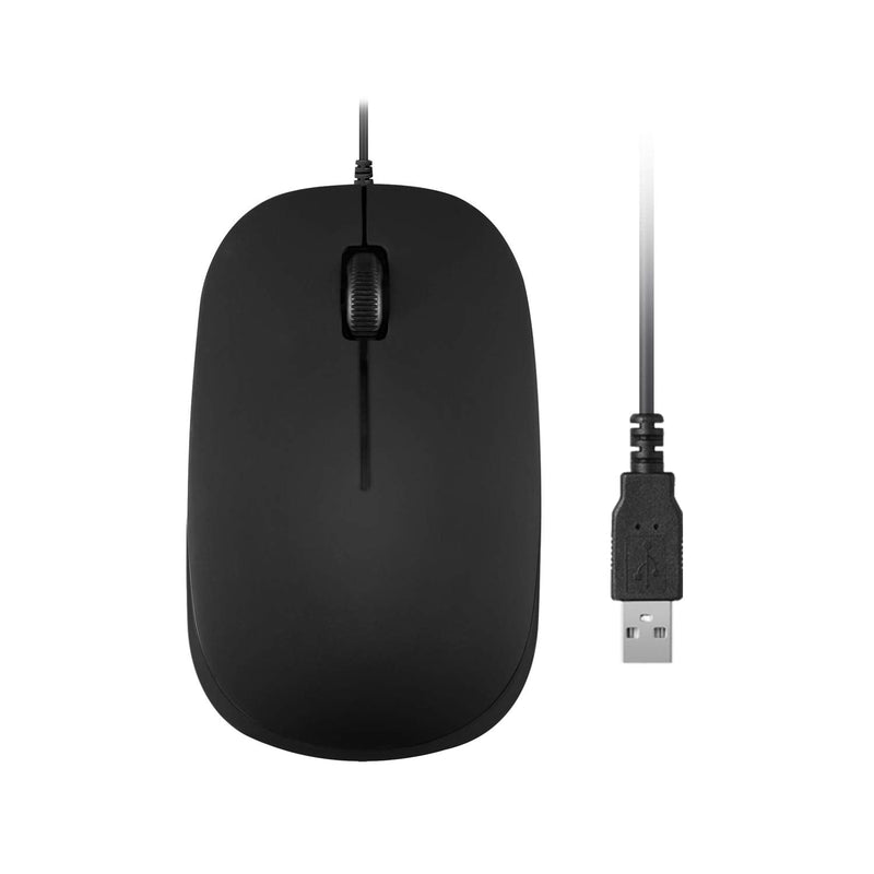 [Australia - AusPower] - Perixx PERIMICE-201 Wired USB Optical 3 Button Mouse with 800 DPI and Illuminated Wheel, Black USB Optical Mouse 