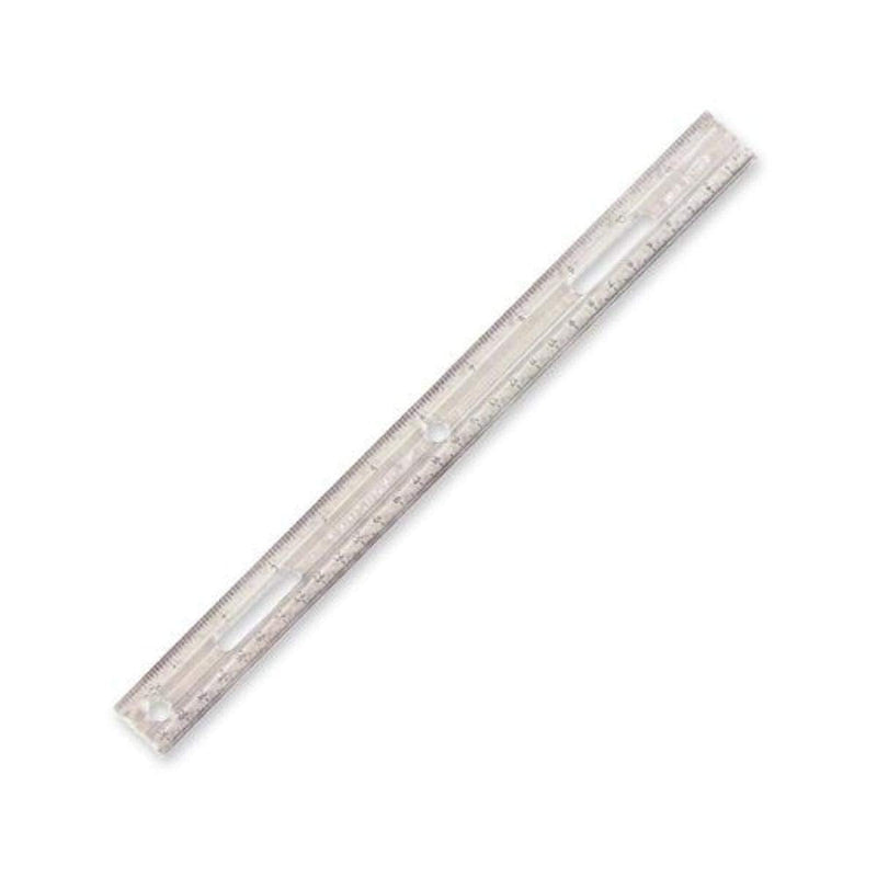 [Australia - AusPower] - Charles Leonard Double Bevel Plastic Ruler with Raised Measurement Calibrations, UPC Coded, 12 Inches, Clear (80112) 