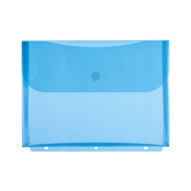 [Australia - AusPower] - Filexec Poly Envelope, Letter, Side-Load, Hook & Loop Closure, 3-Hole Punched, Blue (Pack of 12) (50084-17221) 