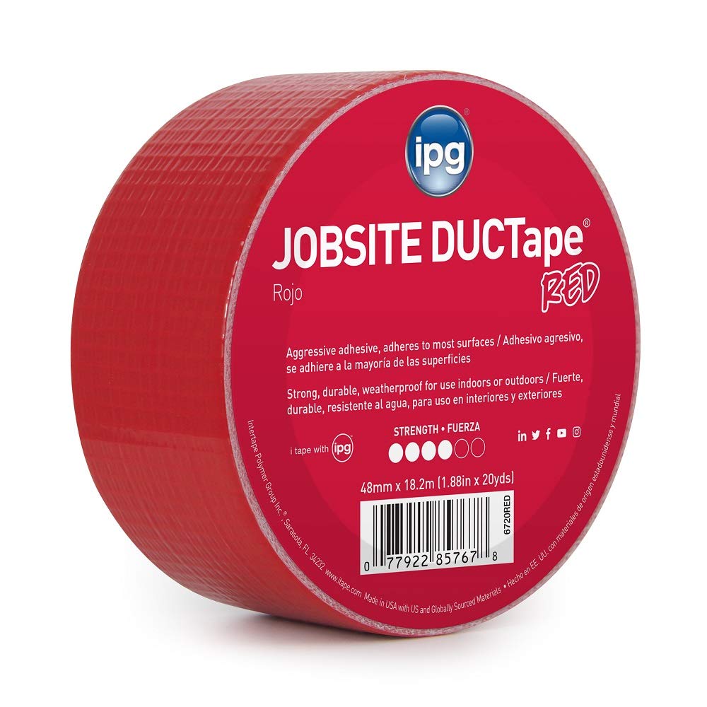 [Australia - AusPower] - IPG JobSite DUCTape, Colored Duct Tape, 1.88" x 20 yd, Red (Single Roll) 