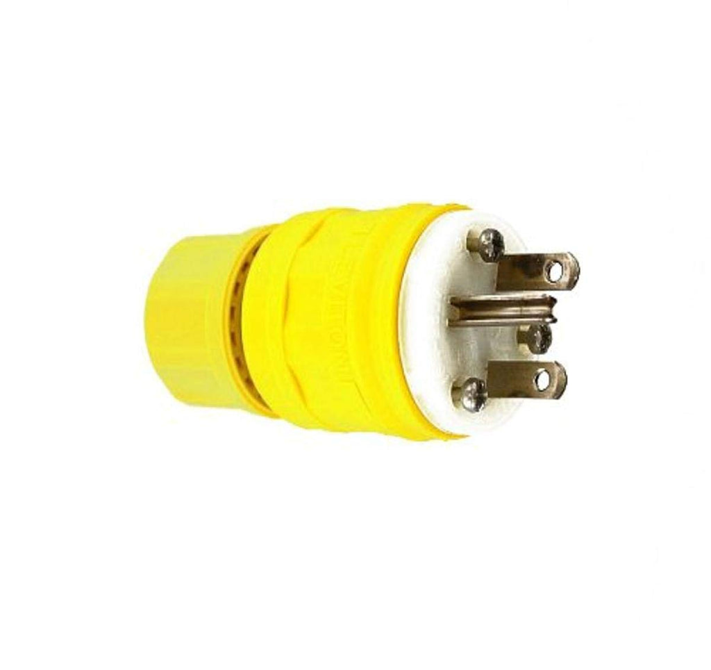 [Australia - AusPower] - Leviton 14W49 15 Amp, 250 Volt, Straight Blade, Plug, Industrial Grade, Grounding, Wetguard, Yellow 