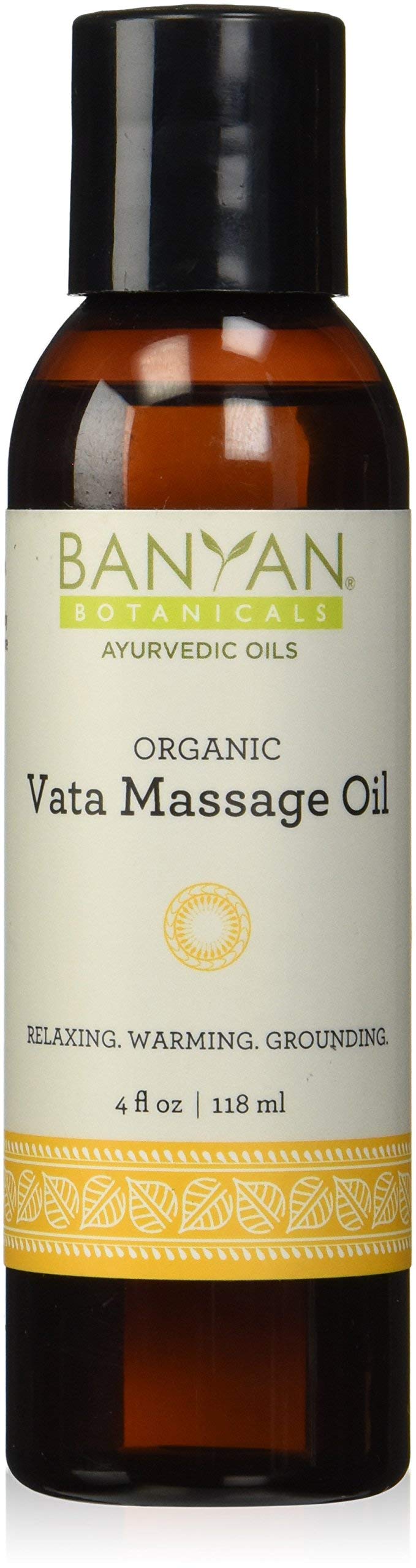 [Australia - AusPower] - Banyan Botanicals Vata Massage Oil – Organic Massage Oil with Ashwagandha, Shatavari & Passionflower ­­– Relaxing Herbal Oil for Warmth, Calm & Deep Moisture – 4oz. – Non GMO Sustainably Sourced Vegan 4 Fl Oz (Pack of 1) 