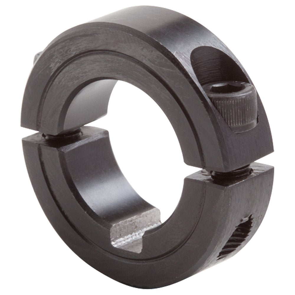 [Australia - AusPower] - Climax Metal 2C-075-KW Two-Piece Clamping Collar, With Keyway, Black Oxide Plating, Steel, 3/4" Bore, 1-1/2" OD, 1/2" Width 