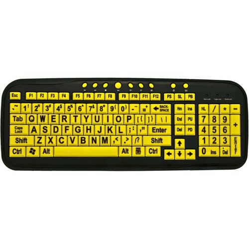[Australia - AusPower] - Ezsee Low Vision Keyboard Large Print Yellow Keys by Ergoguys 