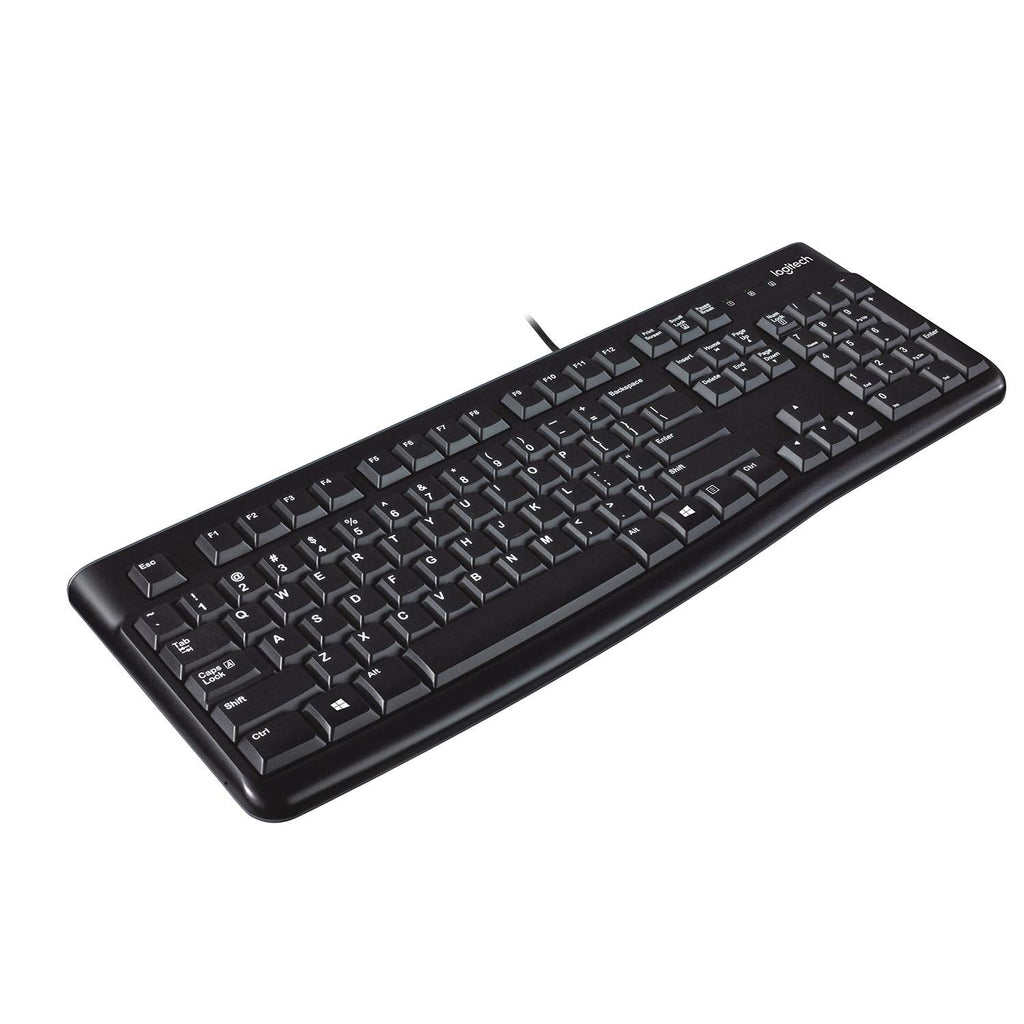 [Australia - AusPower] - Logitech K120 Wired Keyboard for Windows, Plug and Play, Full-Size, Spill-Resistant, Curved Space Bar, Compatible with PC, Laptop - Black 