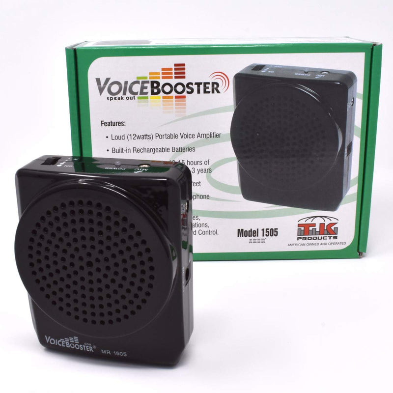 [Australia - AusPower] - VoiceBooster Voice Amplifier 12watts Black MR1505 by TK Products, Portable, for Teachers, Coaches, Tour Guides, Presentations, Costumes, Etc. 