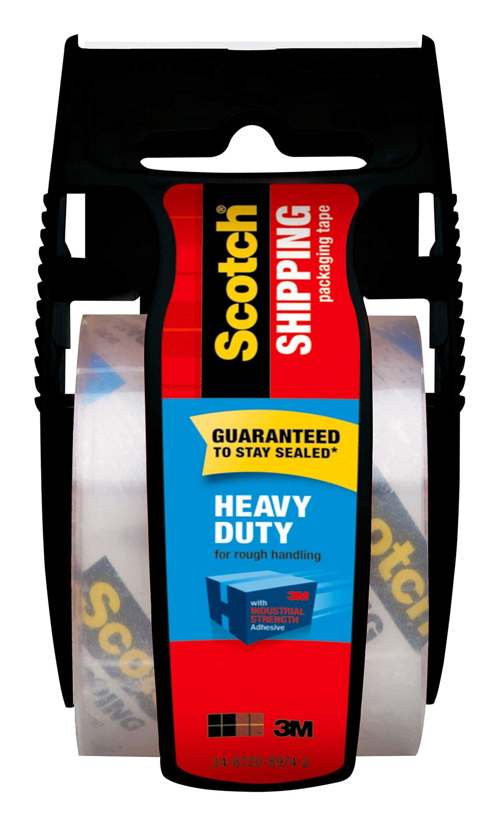 [Australia - AusPower] - Scotch Heavy Duty Packaging Tape, 1.88" x 19.4 yd, Designed for Packing, Shipping and Mailing, Strong Seal on All Box Types, 1.5" Core, Clear, 1 Roll with Dispenser (142-700-H) 1.88" x 19.4 yds 