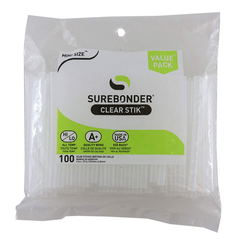 [Australia - AusPower] - Surebonder DT-100 Made in the USA All Purpose Stik-Mini Glue Sticks-All Temperature-5/16"D, 4"L Hot Melt Glue Sticks-100/ Pack 