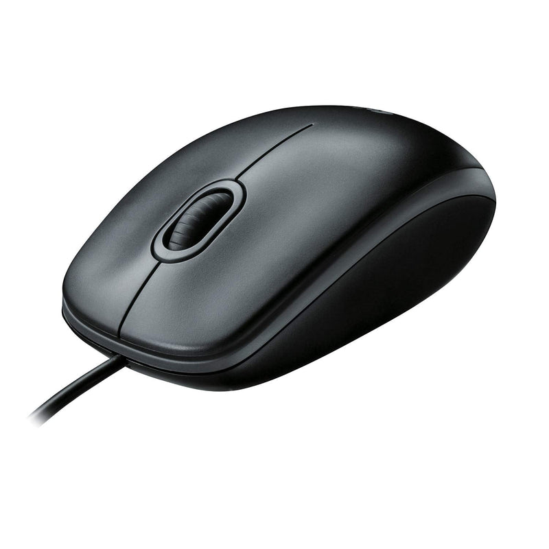 [Australia - AusPower] - Logitech B100 Corded Mouse – Wired USB Mouse for Computers and laptops, for Right or Left Hand Use, Black 