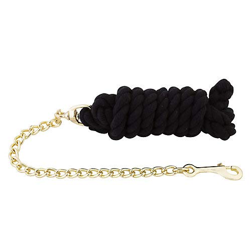 [Australia - AusPower] - Basic Cotton Lead Rope w/Stud Chain Black 