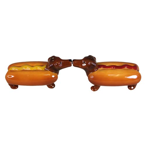 [Australia - AusPower] - Pacific Giftware Happy Hot Dogs Daschund Salt and Pepper Shaker Set S/P 