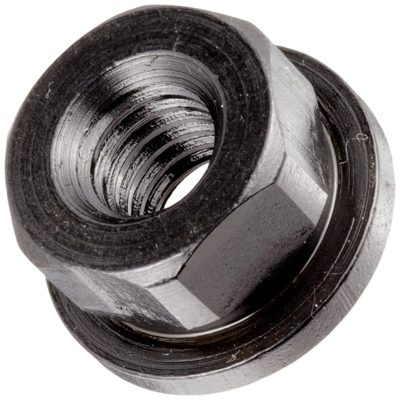 [Australia - AusPower] - Small Parts - 41603 12L14 Steel Flange Nut Black Oxide Finish, 3/8"-16 Threads, 7/8" Flange OD, 1/8" Flange Thickness, 1/2" Height, Made in US (Pack of 5) 